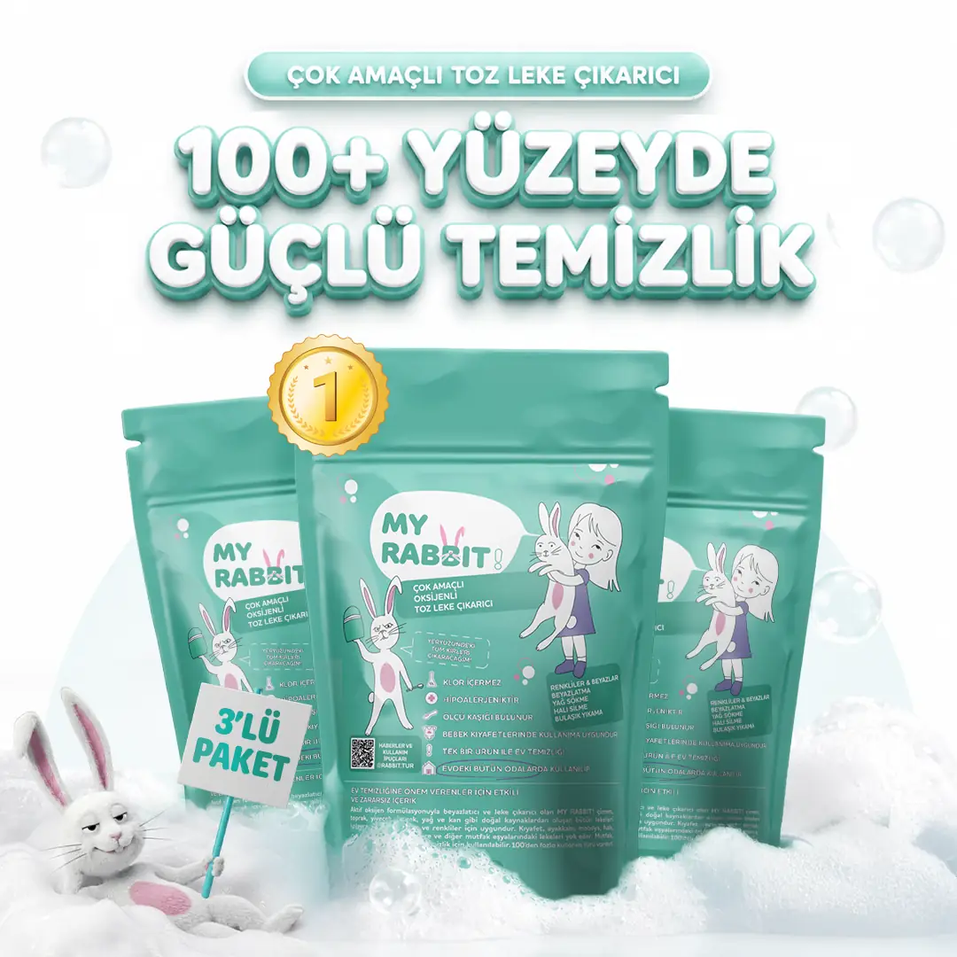 Çamaşır Ve Yüzey Için Çok Amaçlı Oksijenli Toz Leke Çıkarıcı ve beyazlatıcı 3'lü Paket 3 X 800 gr