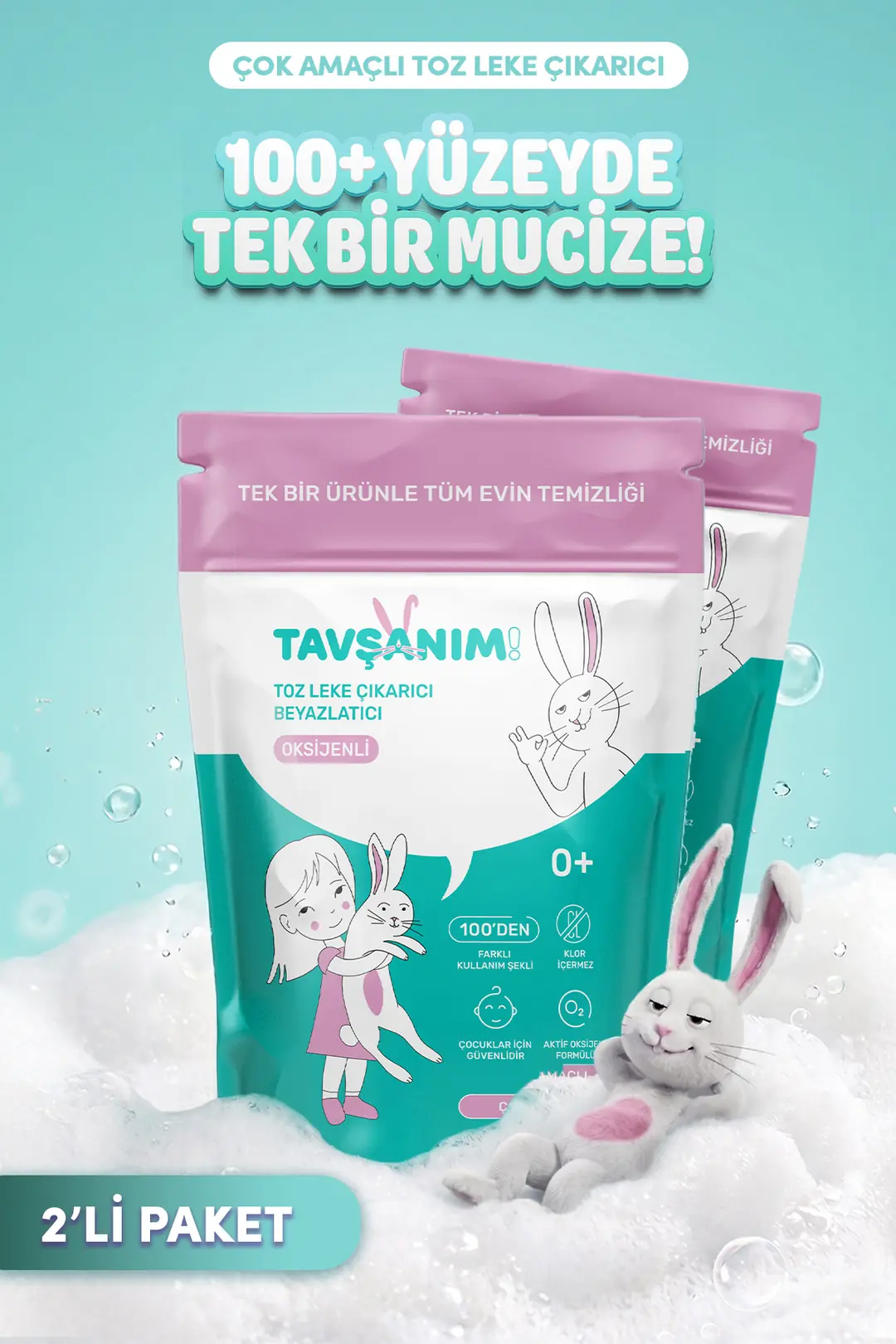 Çok Amaçlı Oksijenli Toz Leke Çıkarıcı Ve Beyazlatıcı 2x800g