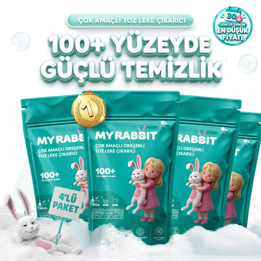 Çamaşır Ve Yüzey Için Çok Amaçlı Oksijenli Toz Leke Çıkarıcı ve beyazlatıcı 4'lü Paket 4 X 800 gr