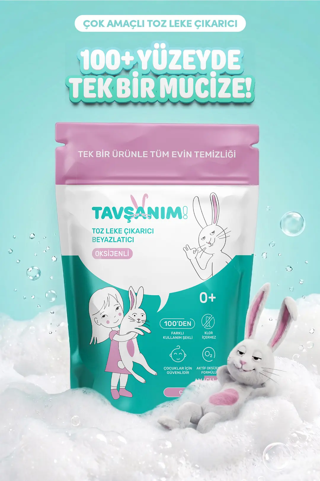 Çamaşır Ve Yüzey için Çok Amaçlı Oksijenli Toz Leke Çıkarıcı ve Beyazlatıcı