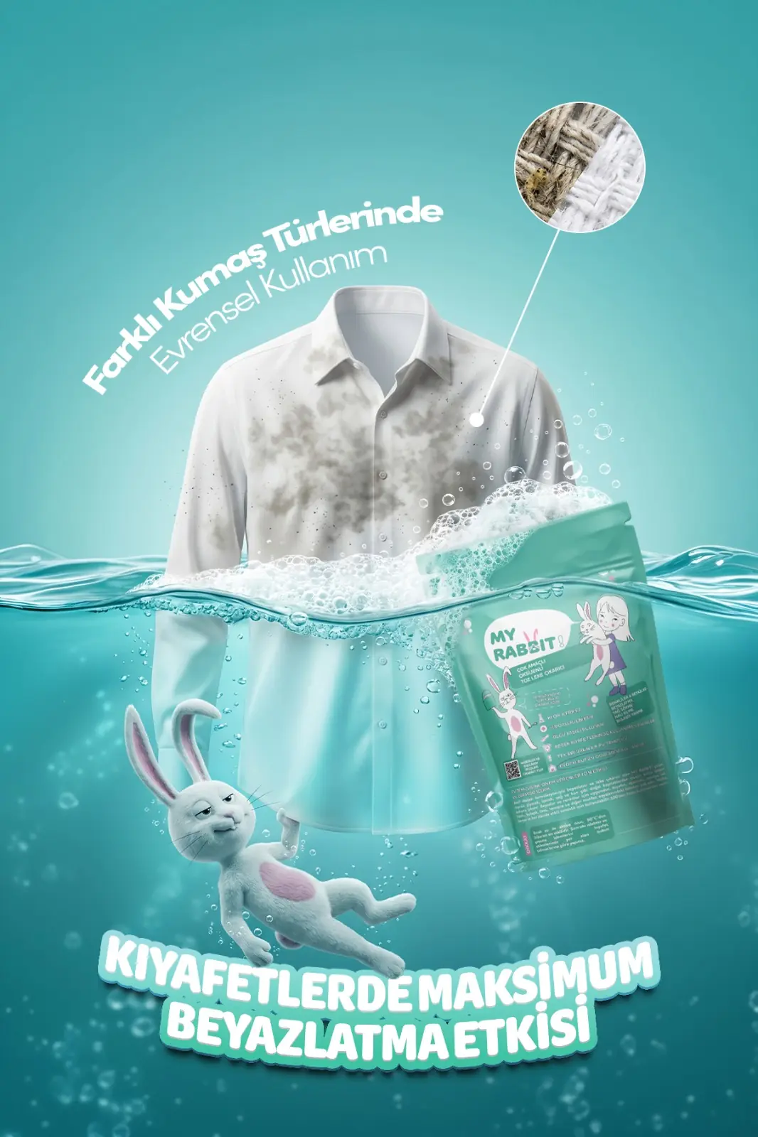 Çamaşır Ve Yüzey Için Çok Amaçlı Oksijenli Toz Leke Çıkarıcı ve beyazlatıcı 3'lü Paket 3 X 800 gr