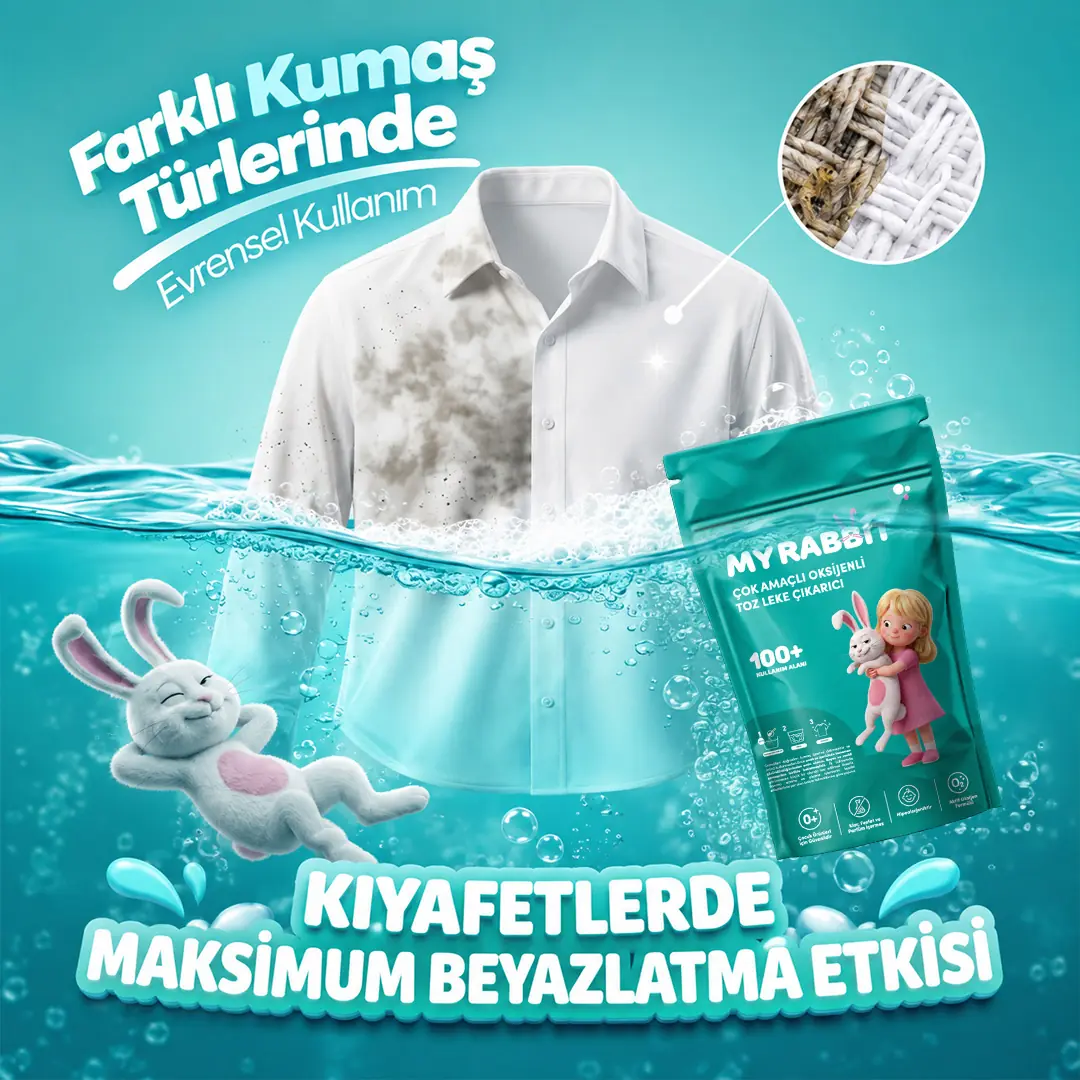 Çamaşır Ve Yüzey Için Çok Amaçlı Oksijenli Toz Leke Çıkarıcı ve beyazlatıcı 3'lü Paket 3 X 800 gr