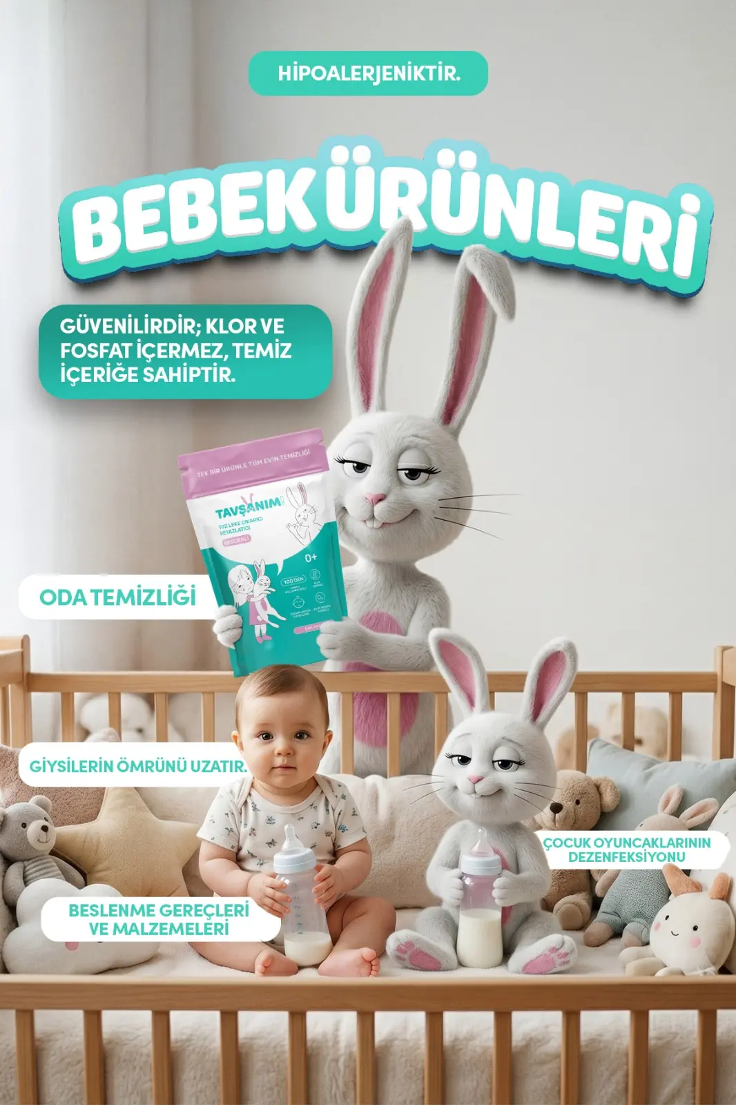 Çamaşır Ve Yüzey için Çok Amaçlı Oksijenli Toz Leke Çıkarıcı ve Beyazlatıcı