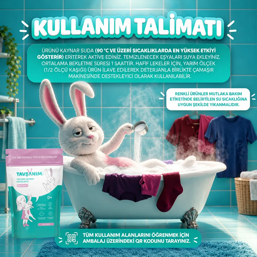 Çamaşır Ve Yüzey için Çok Amaçlı Oksijenli Toz Leke Çıkarıcı ve Beyazlatıcı