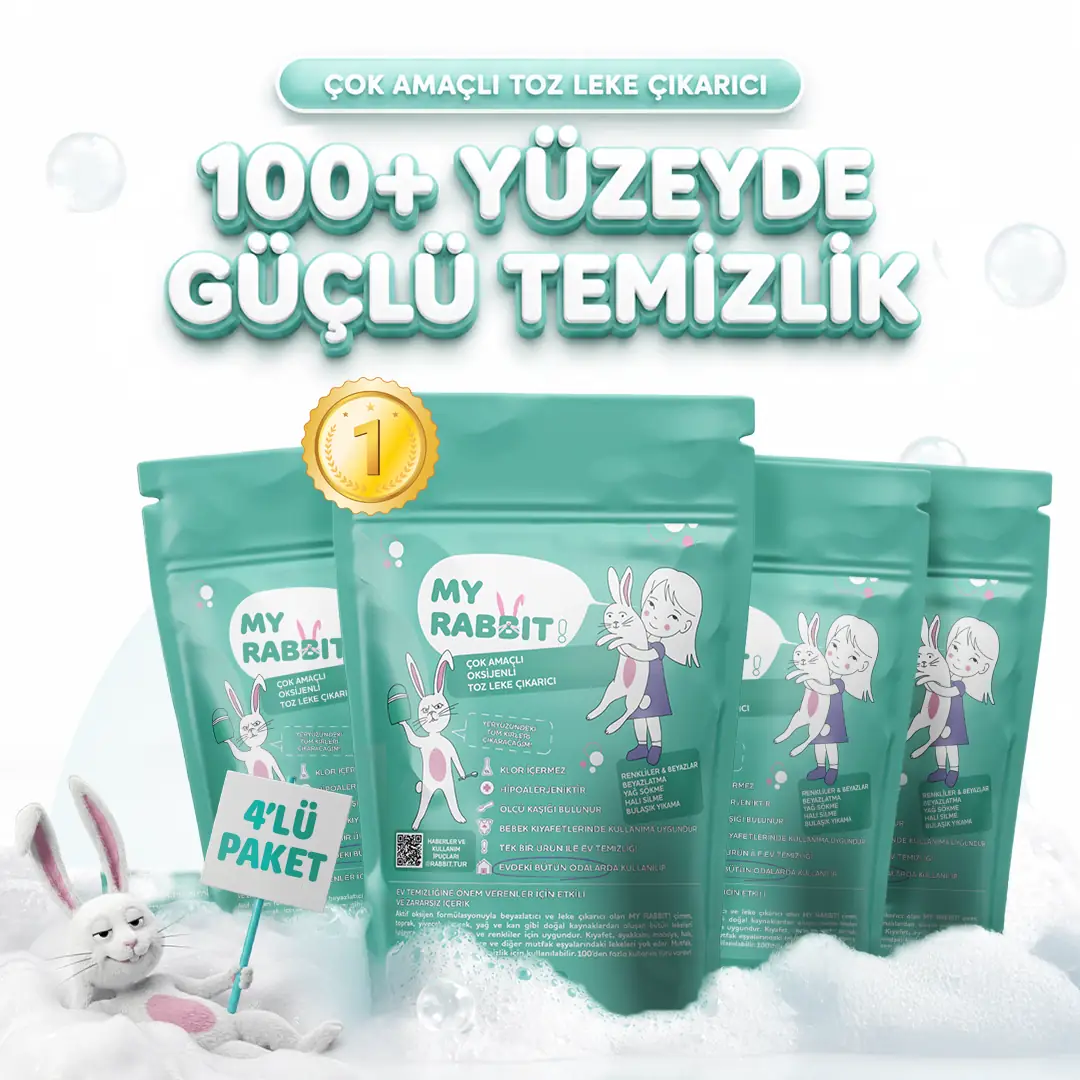 Çamaşır Ve Yüzey Için Çok Amaçlı Oksijenli Toz Leke Çıkarıcı ve beyazlatıcı 4'lü Paket 4 X 800 gr