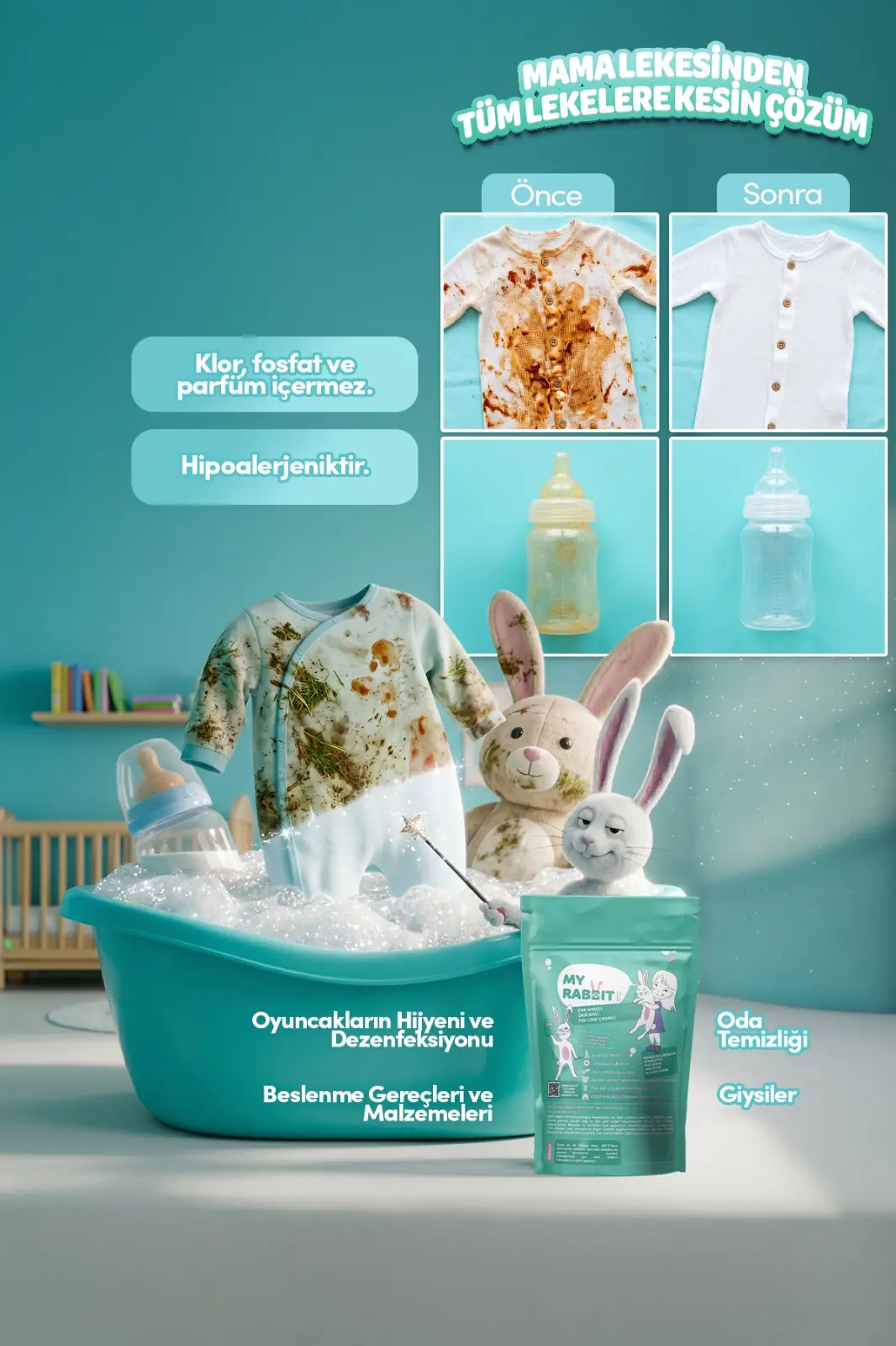 Çamaşır Ve Yüzey Için Çok Amaçlı Oksijenli Toz Leke Çıkarıcı ve Beyazlatıcı 5'li Paket 5 X 800 gr