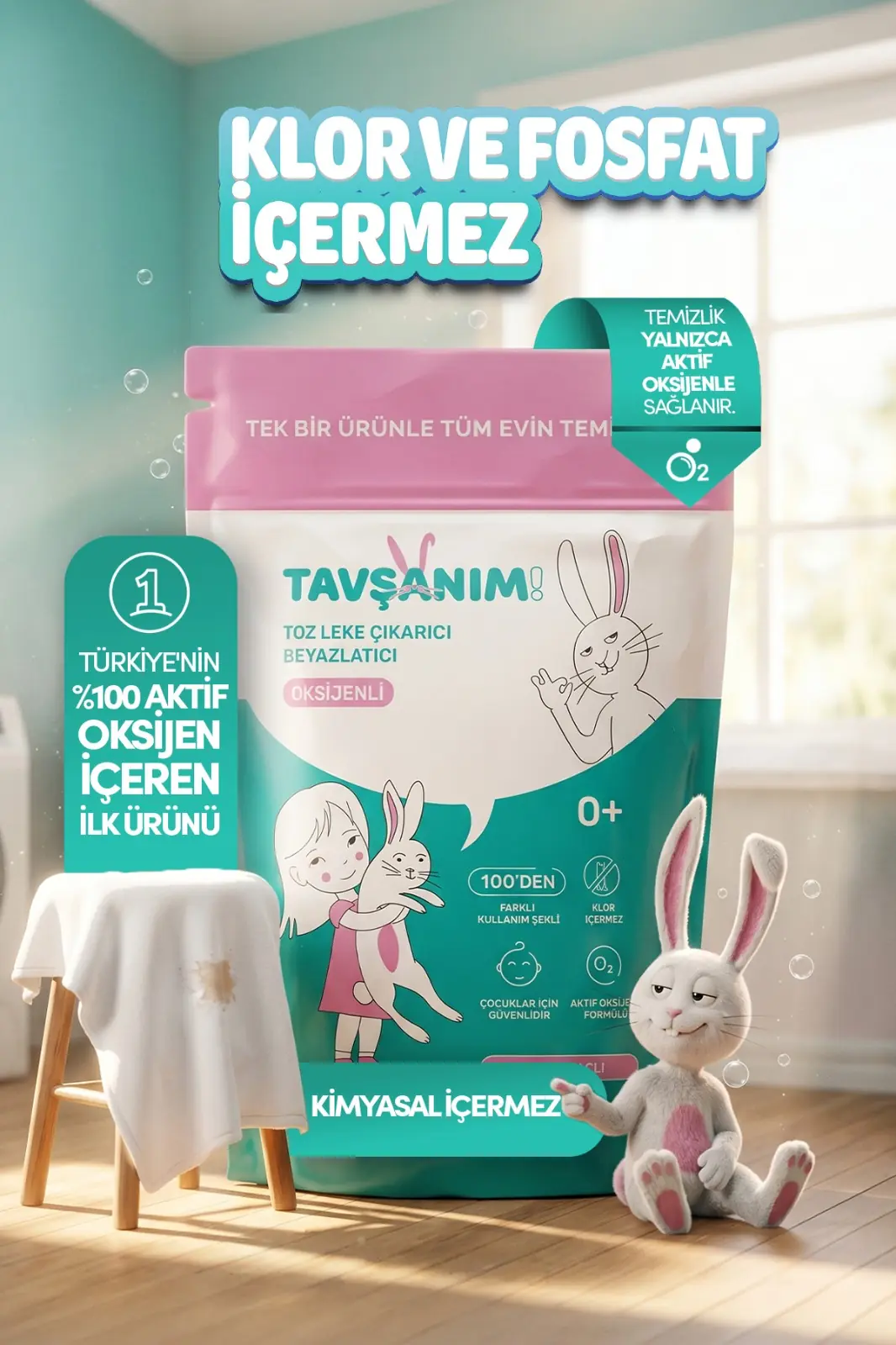 Çok Amaçlı Oksijenli Toz Leke Çıkarıcı Ve Beyazlatıcı 3x800g