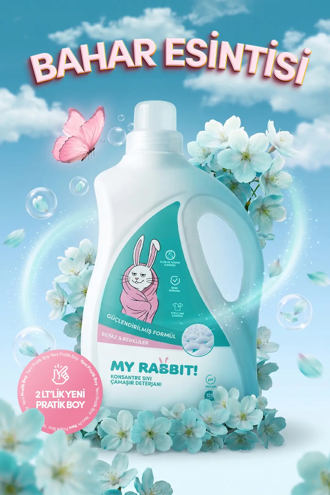 Sıvı Çamaşır Deterjanı Leke Çıkartıcı Konsantre Formül, Derin Temizlik Uzun Süreli Ferahlık 2 Litre