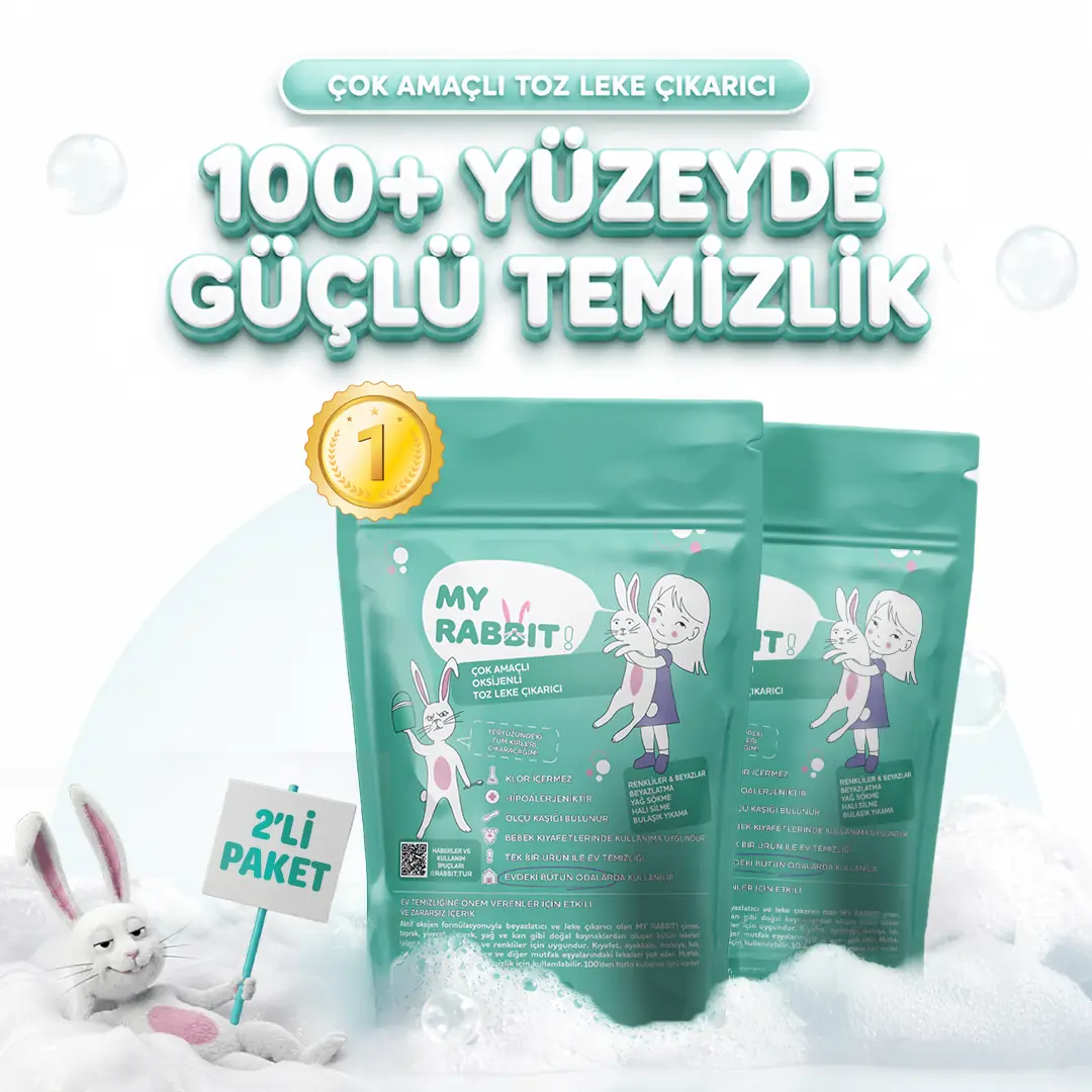 Çamaşır Ve Yüzey Için Çok Amaçlı Oksijenli Toz Leke Çıkarıcı ve beyazlatıcı 2'li Paket 2 X 800 gr